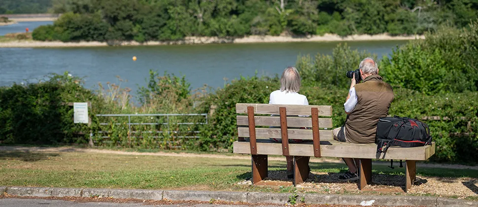 Couple On A Bench Overlooking Sutton Bingham Reservoir