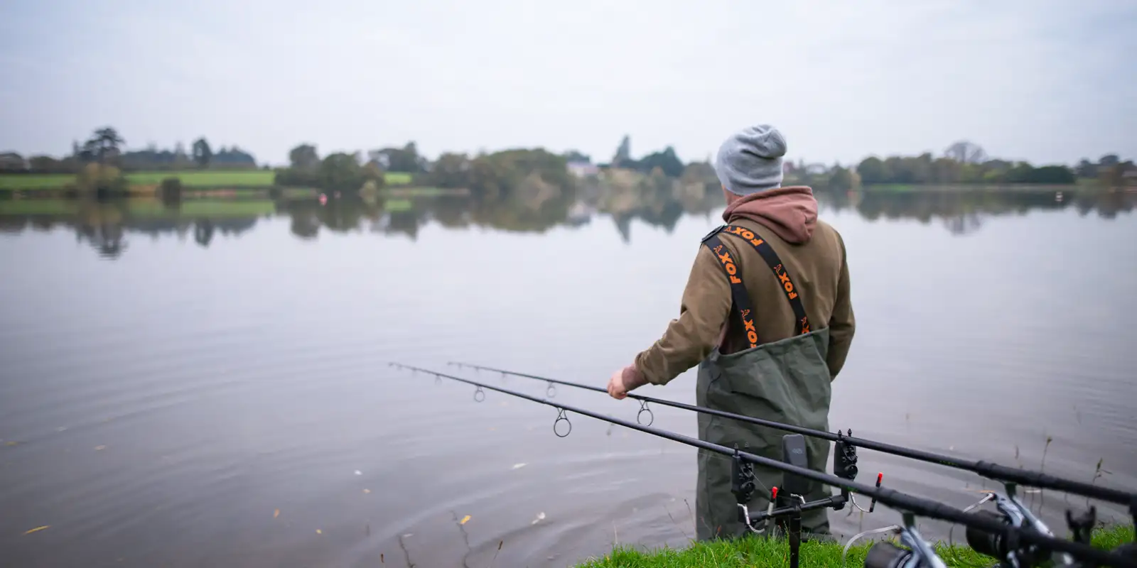 Man fishing at Durleigh reservoir