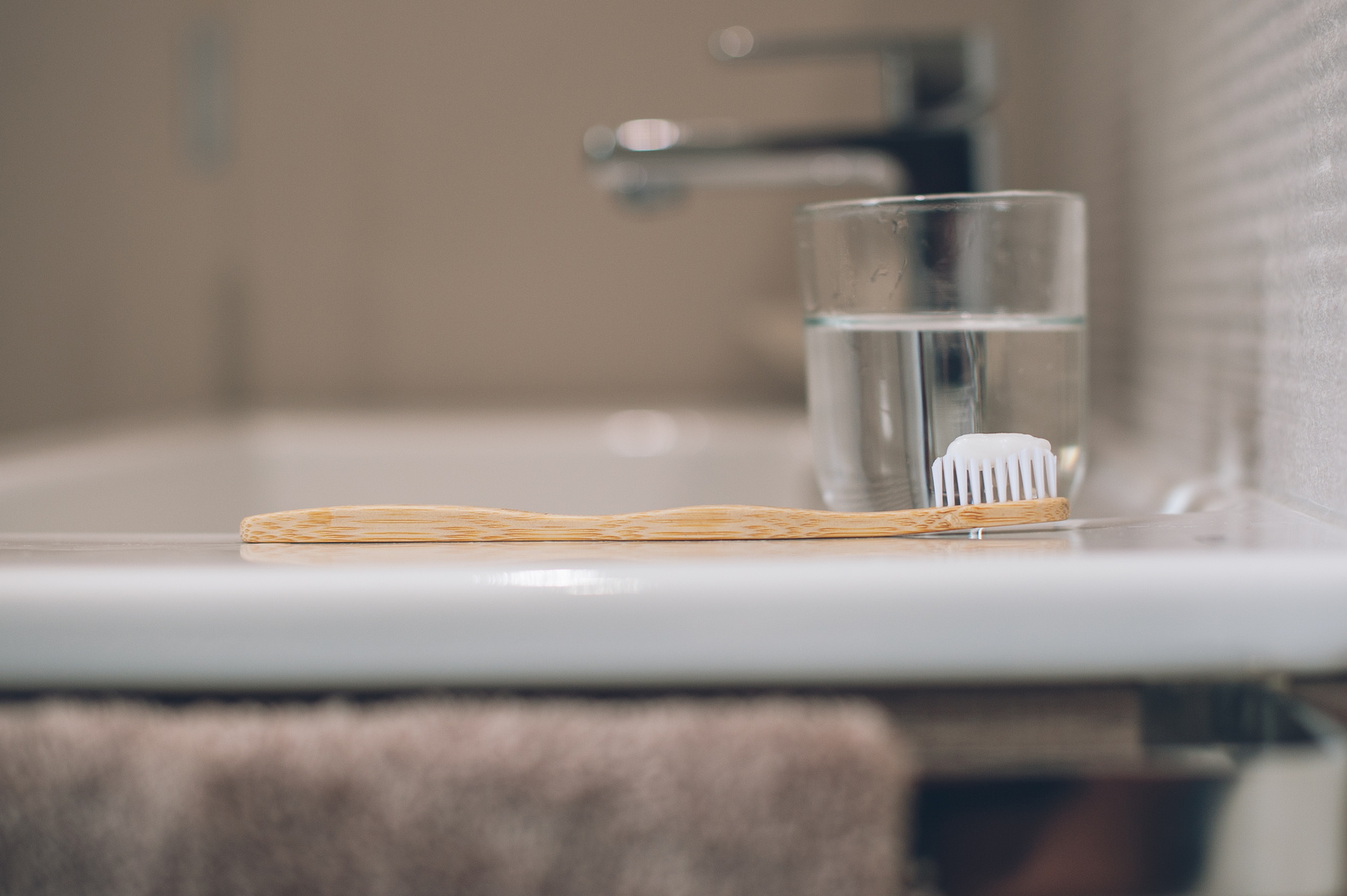 Toothbrush on basin